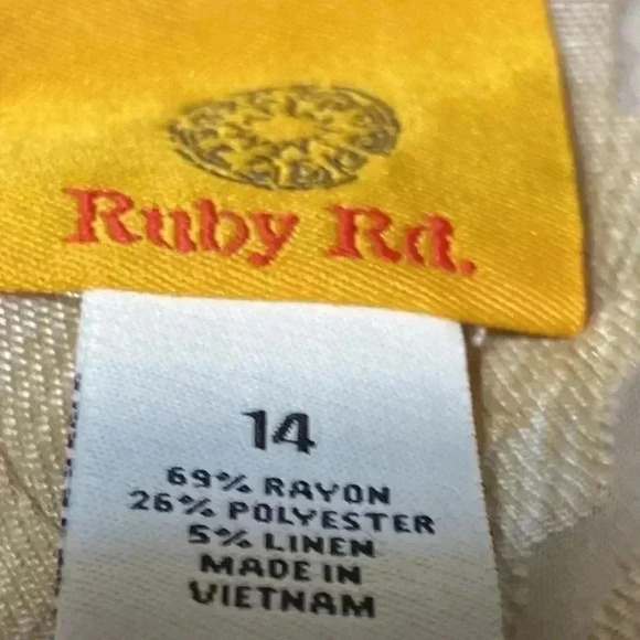 Ruby Rd cream tan & brown button down shirt - Picture 12 of 13